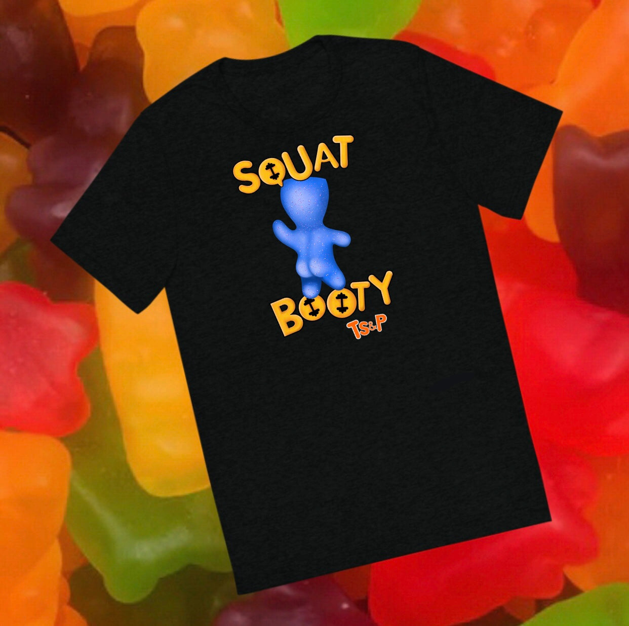 Squat Booty Black Short Sleeve T-Shirt