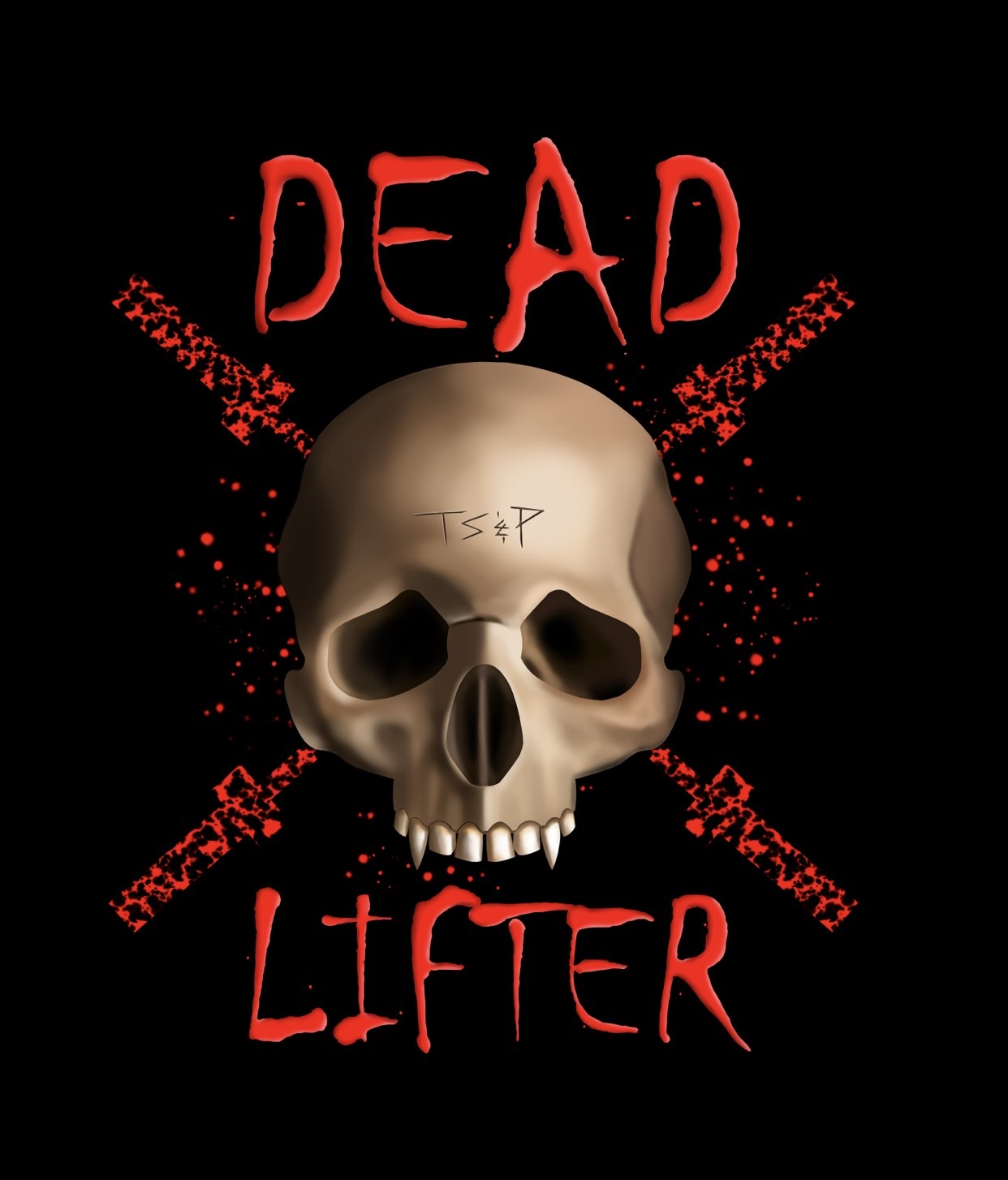 Skull Deadlifter Grey Short Sleeve T-Shirt